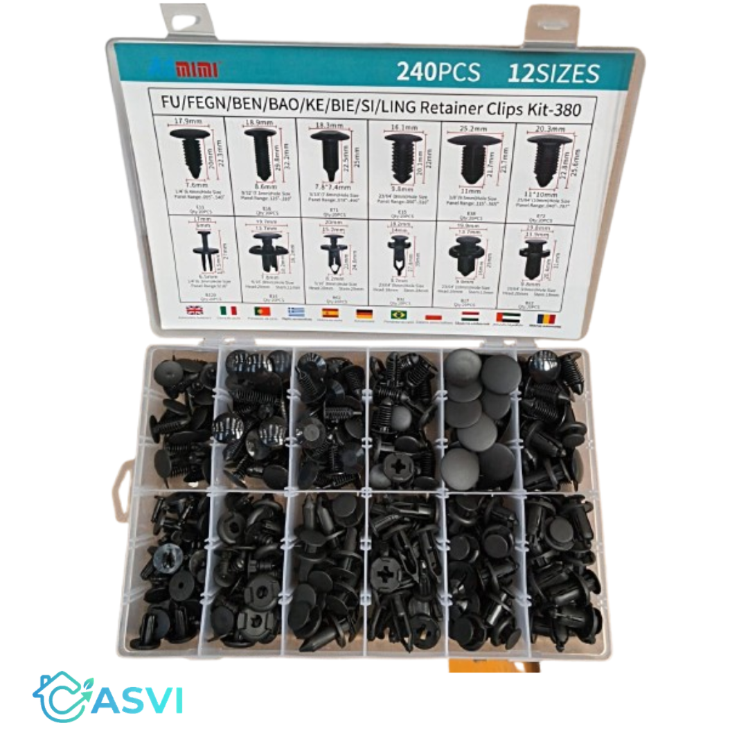 Kit remache para auto 240 Pcs