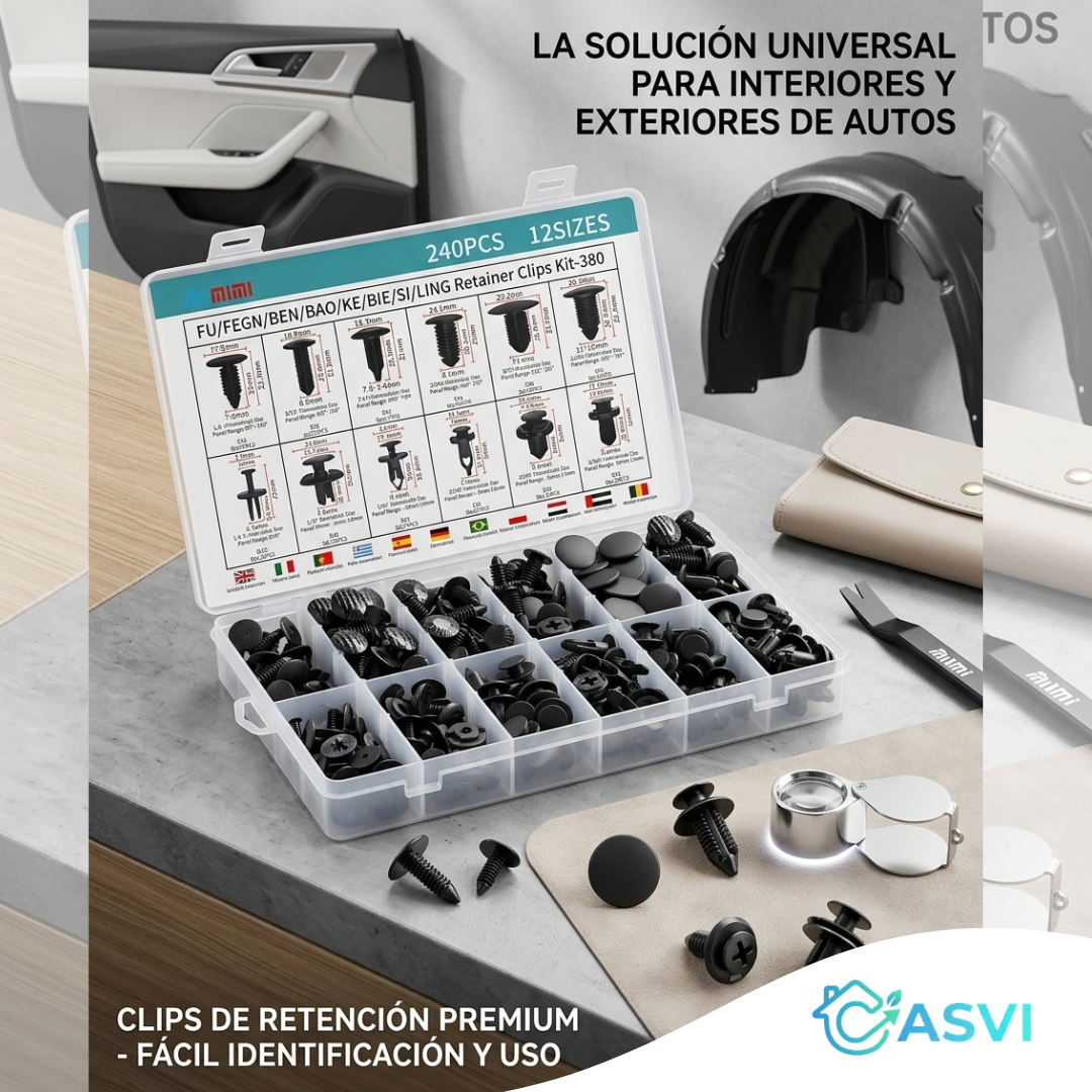 Kit remache para auto 240 Pcs