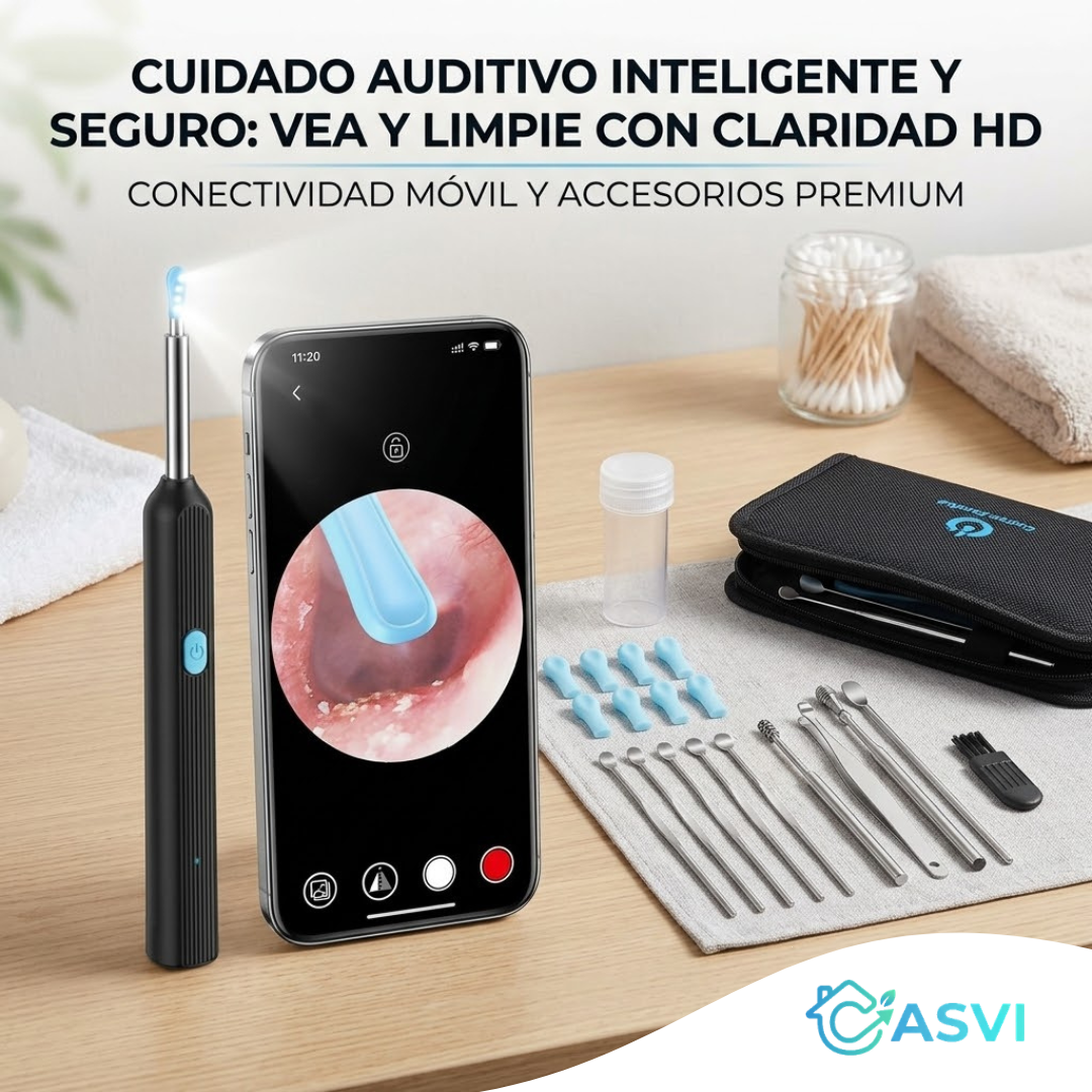 Otoscopio Limpiador Oidos Luz Camara Hd